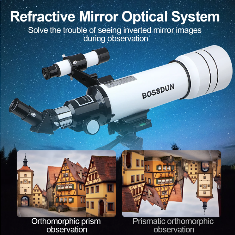 Bossdun 333X Professionelles astronomisches Teleskop für Kinder zur Betrachtung des Universums, des Mondes, der Sterne und des Weltraums, Monokular