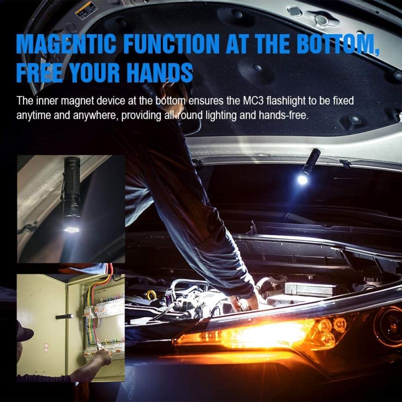 TrustFire MC3 XHP50 2500 Lumen LED-Taschenlampe USB-Magnet-Ladetasche 21700 Wiederaufladbare Licht IP68 Wasserdichte EDC-Handlampe Arbeitsscheinwerfer