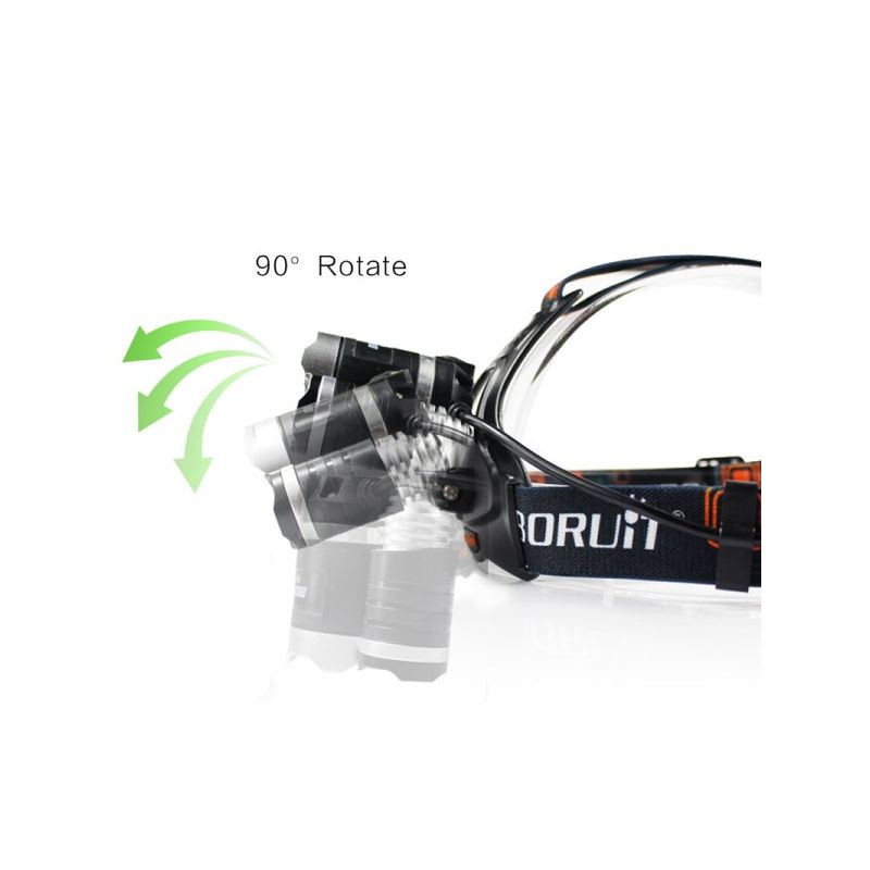 Boruit RJ-3000 LED-Scheinwerfer T6 weißes Licht und 2 x XPE R5 grüne Licht-LED-Scheinwerfer