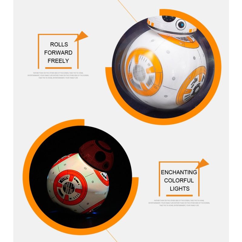 Upgrade 20.5cm Fernbedienung Roboter BB-8 Kugel RC Intelligent Roboter 2.4g BB8 mit Sound Action Abbildung BB-8 Geschenkspielzeug für Kinder