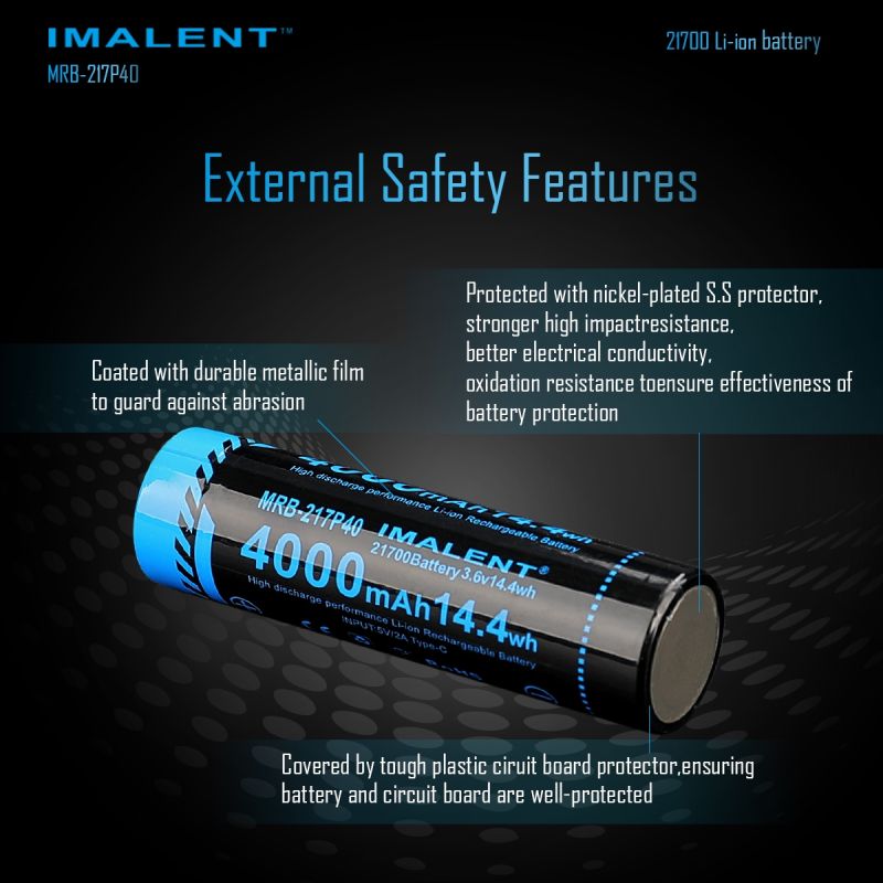 Imalent MRB-217P40 21700 4000mAh 3.6V Typ-C Wiederaufladbare Batterie