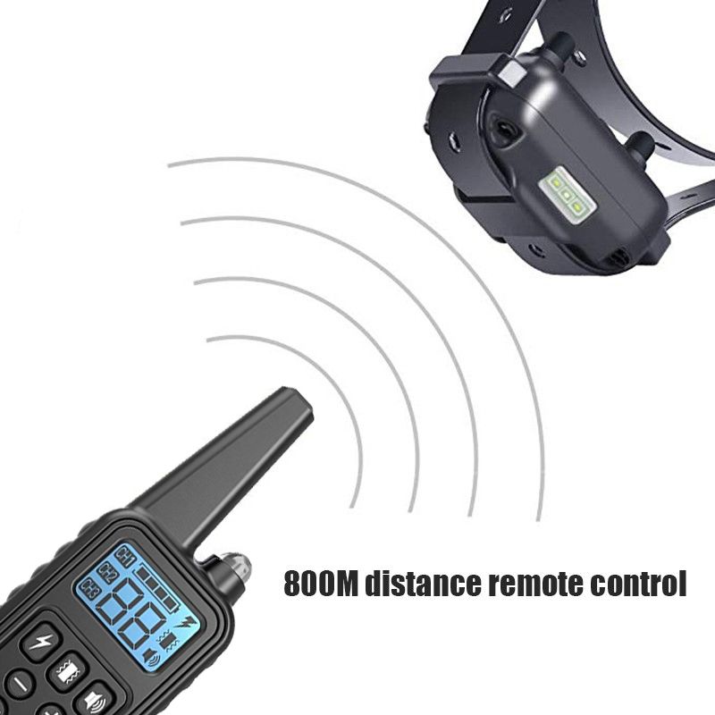 2019 neue 800m Electric Hunde-Trainingskragen PET-Fernbedienung wasserdicht wiederaufladbar mit LCD-Anzeige für alle Größe Bark-Stop-Halsbänder