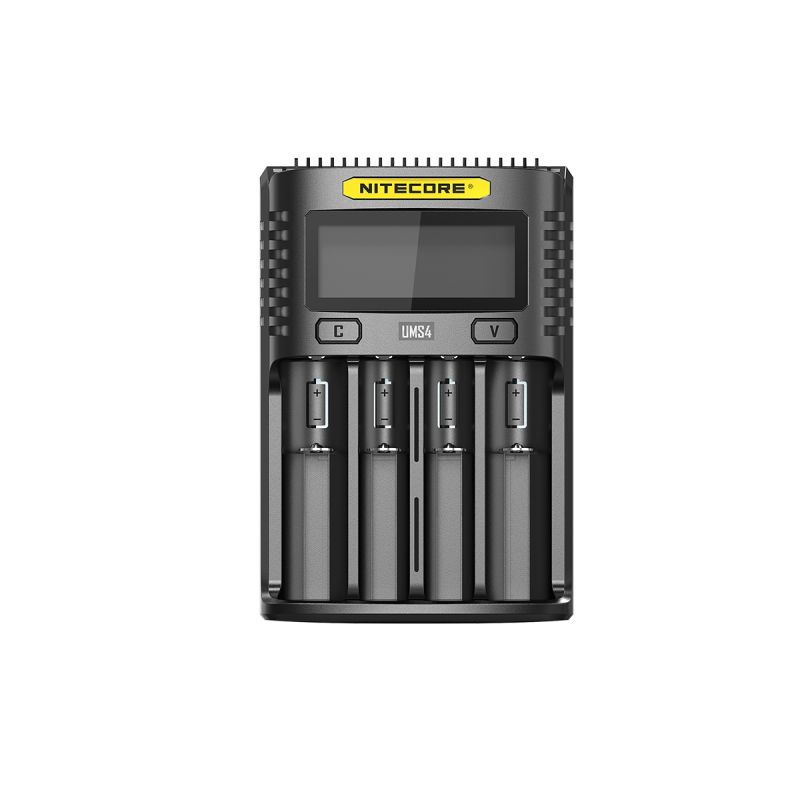 Nitecore UMS4 intelligenter USB-Four-Slot Superd-Ladegerät für 18650/21700/26650/20700/18350/16340 (RCR123) / 14500/10440 Batterien