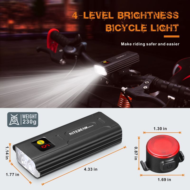 NiteBeam BR05 Fahrradlichter 5x T6 5000 Lumen USB Wiederaufladbare Fahrradlicht Front und Fahrrad Rücklicht