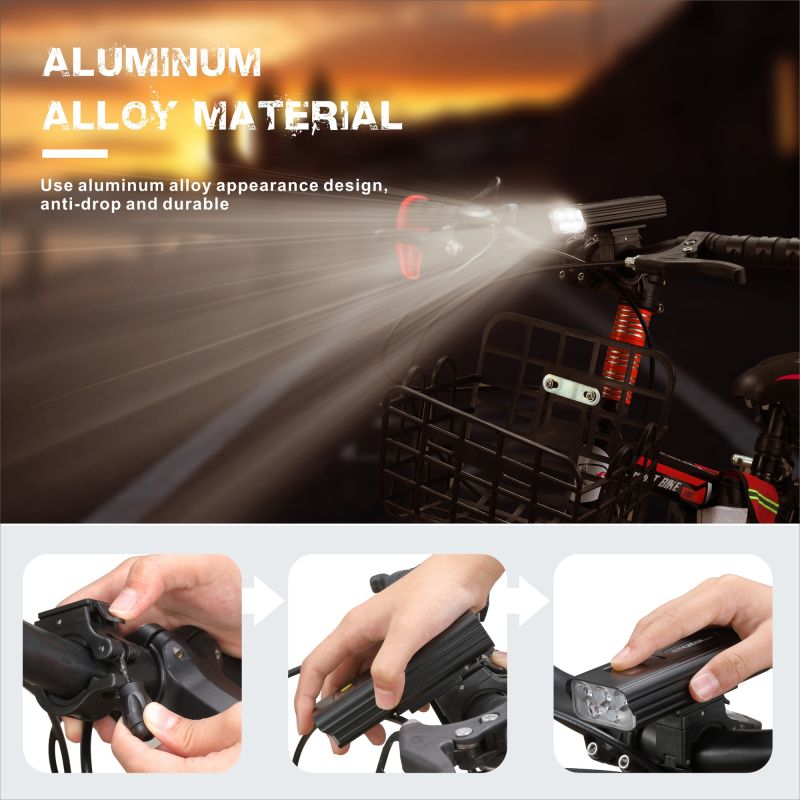 NiteBeam BR05 Fahrradlichter 5x T6 5000 Lumen USB Wiederaufladbare Fahrradlicht Front und Fahrrad Rücklicht