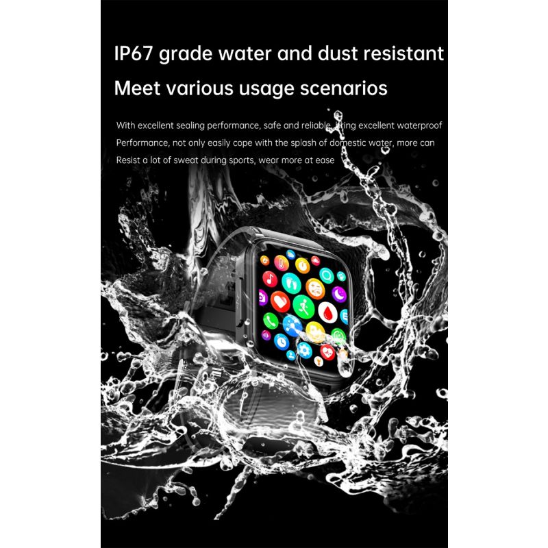 ET540 Blutzucker EKG Körpertemperatur Blutdruck Blutsauerstoff Herzfrequenz Bluetooth-Anruf Smartwatch Fitness Tracker