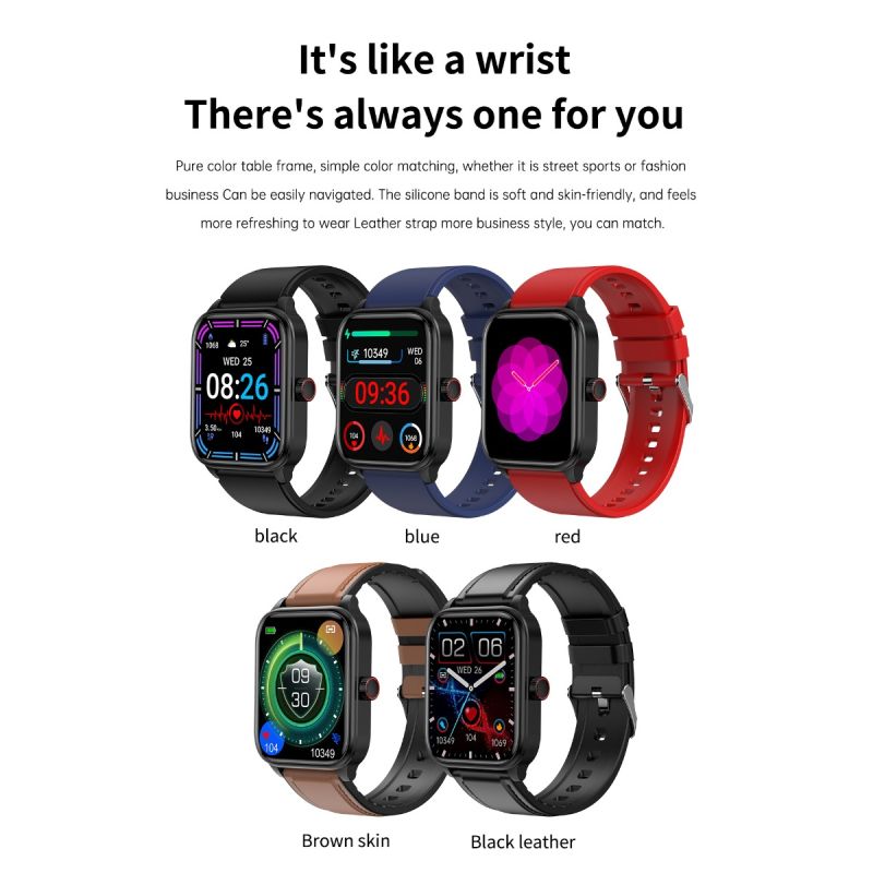 ET540 Blutzucker EKG Körpertemperatur Blutdruck Blutsauerstoff Herzfrequenz Bluetooth-Anruf Smartwatch Fitness Tracker