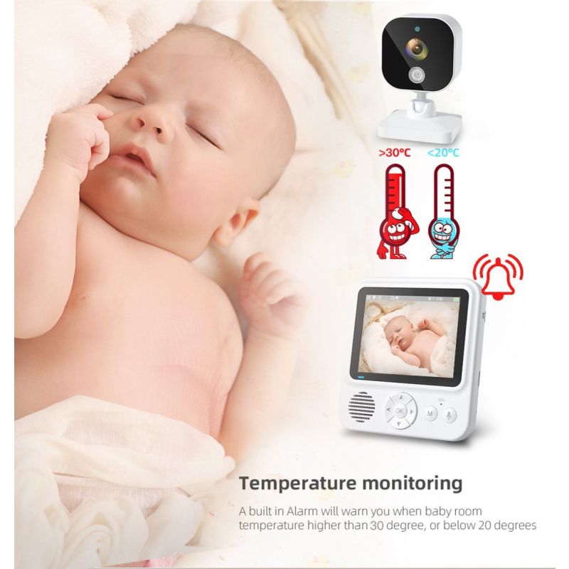 AMB900 2,8 Zoll Video-Babyphone 720P mit 4-fachem Zoom, Babykamera, Gegensprechanlage, Babyphone, Nachtsicht, IPS-Bildschirm, Babe Nanny Monitor