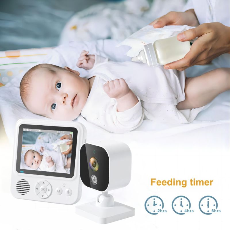 AMB900 2,8 Zoll Video-Babyphone 720P mit 4-fachem Zoom, Babykamera, Gegensprechanlage, Babyphone, Nachtsicht, IPS-Bildschirm, Babe Nanny Monitor