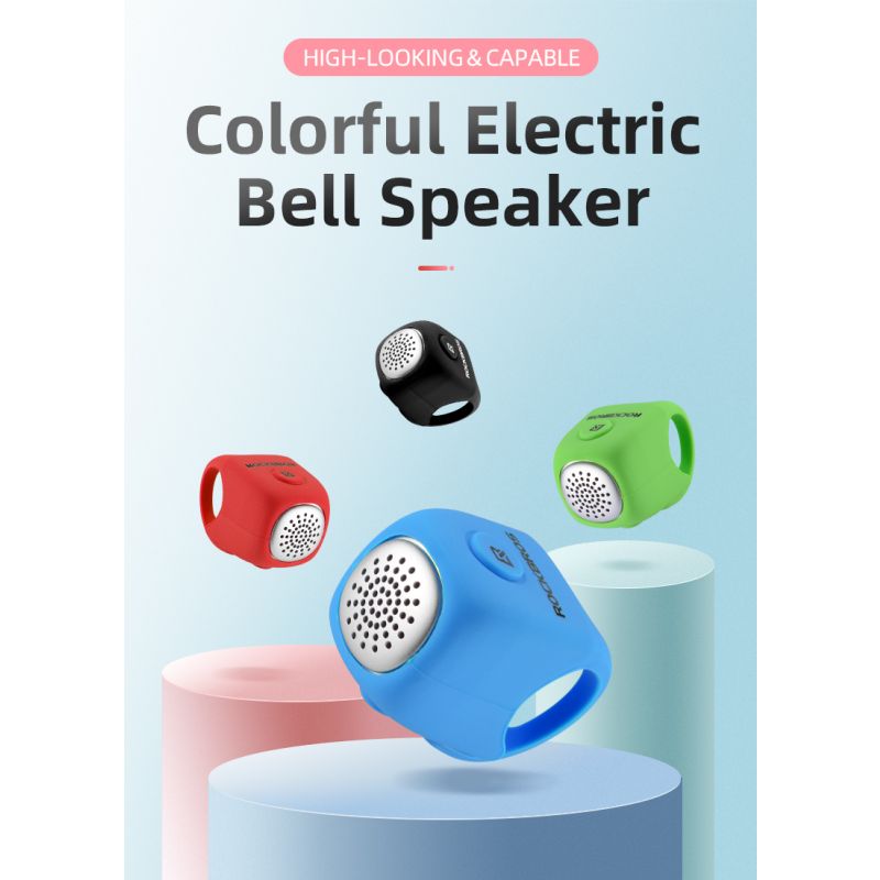 ROCKBROS Elektrische Fahrradklingel 90 dB Horn Regenfest MTB Fahrradlenker Silikagel Shell Ring Fahrradklingel Fahrradzubehör