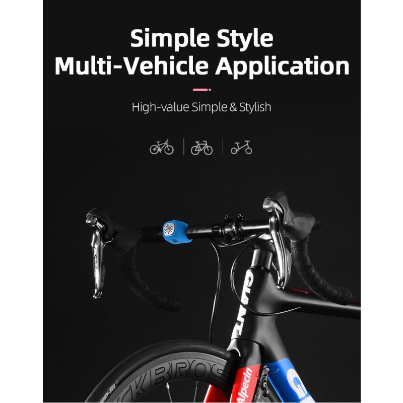 ROCKBROS Elektrische Fahrradklingel 90 dB Horn Regenfest MTB Fahrradlenker Silikagel Shell Ring Fahrradklingel Fahrradzubehör