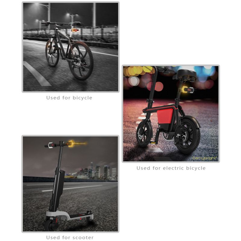 CarryBright CBX4 Fahrrad-Blinkerlicht mit Hupe, wasserdichtes Fahrrad-Vorder-Rücklicht, Sicherheitswarnlicht, intelligente kabellose Fernbedienung