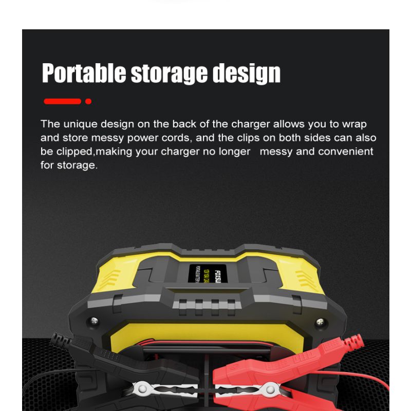 FOXSUR Tragbares Autobatterie-Ladegerät, 12 V/24 V, Motorrad, LKW, AGM, LiFePO4, Blei-Säure-Batterien, automatischer Reparatur-Warter