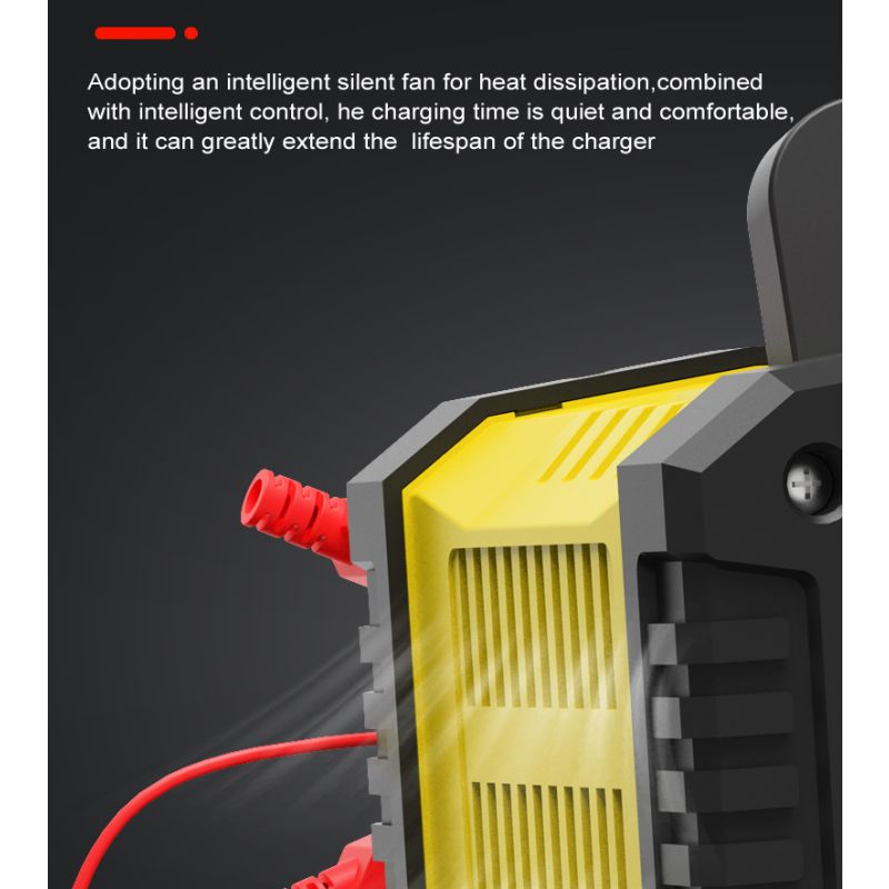 FOXSUR Tragbares Autobatterie-Ladegerät, 12 V/24 V, Motorrad, LKW, AGM, LiFePO4, Blei-Säure-Batterien, automatischer Reparatur-Warter