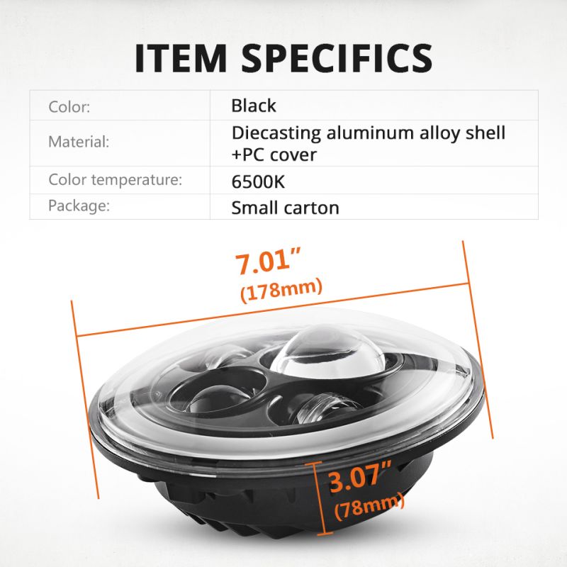 1 Paar CO LIGHT 7-Zoll-LED-Scheinwerfer H4 DRL Runde 7-Zoll-Scheinwerfer mit gelbem und weißem Angel Eye für Jeep Wrangler Lada Niva 4x4 60W