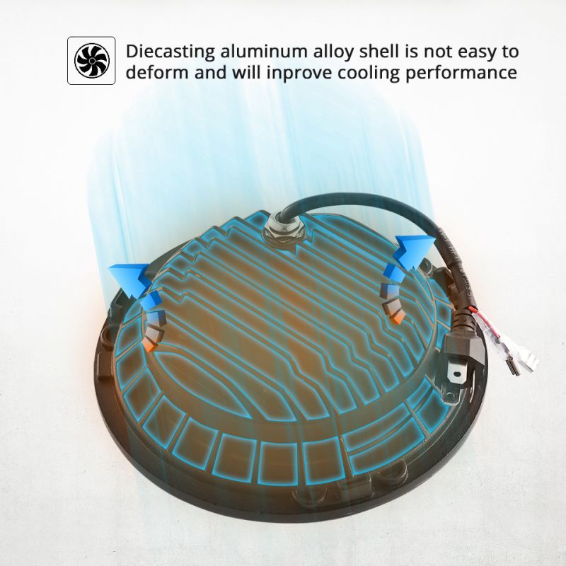 1 Paar CO LIGHT 7-Zoll-LED-Scheinwerfer H4 DRL Runde 7-Zoll-Scheinwerfer mit gelbem und weißem Angel Eye für Jeep Wrangler Lada Niva 4x4 60W