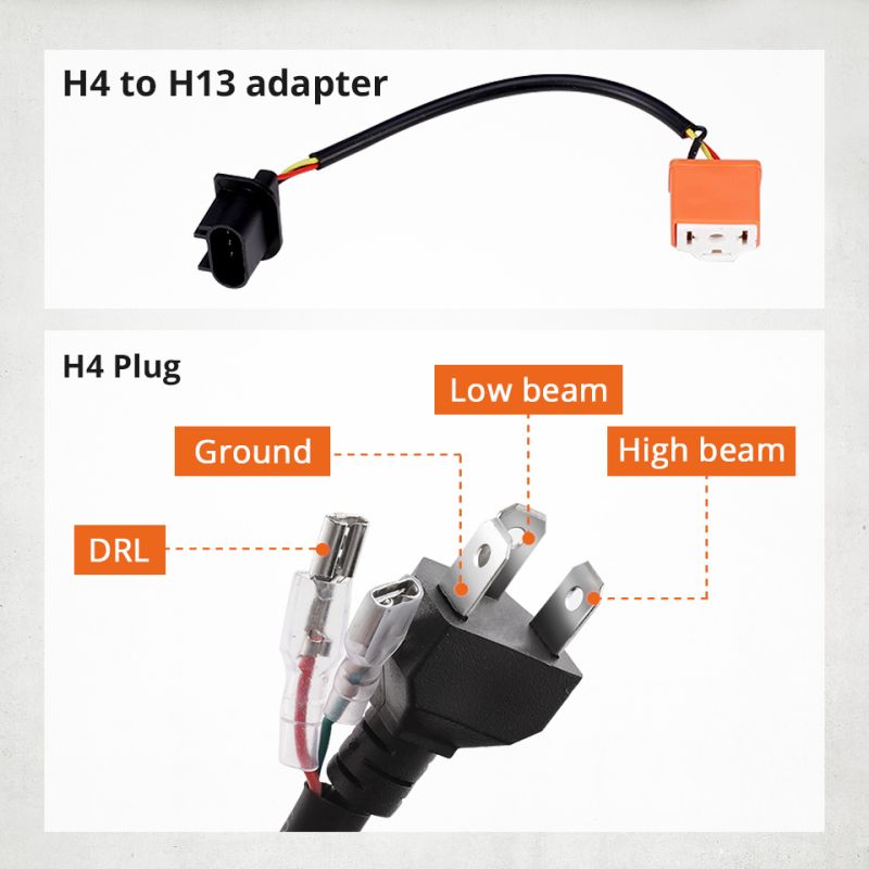 1 Paar CO LIGHT 7-Zoll-LED-Scheinwerfer H4 DRL Runde 7-Zoll-Scheinwerfer mit gelbem und weißem Angel Eye für Jeep Wrangler Lada Niva 4x4 60W