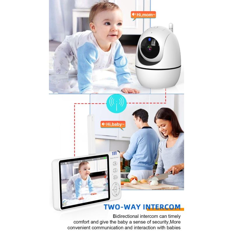 ABM501 Video Baby Monitor 2,4G Wireless mit 5,0 Zoll LCD 2 Weg Audio Sprechen Nachtsicht Überwachung Sicherheit Kamera babysitter