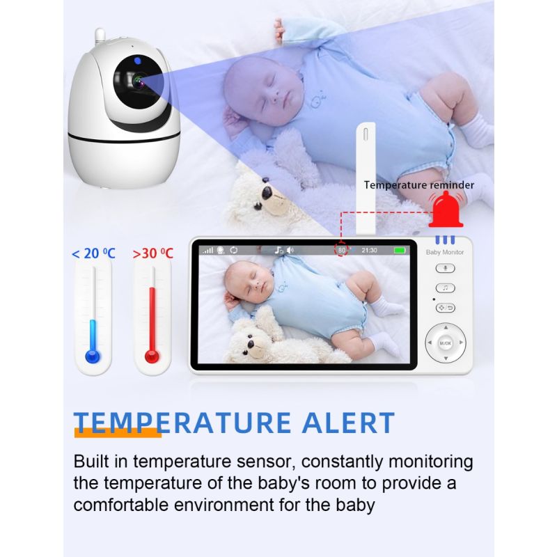 ABM501 Video Baby Monitor 2,4G Wireless mit 5,0 Zoll LCD 2 Weg Audio Sprechen Nachtsicht Überwachung Sicherheit Kamera babysitter