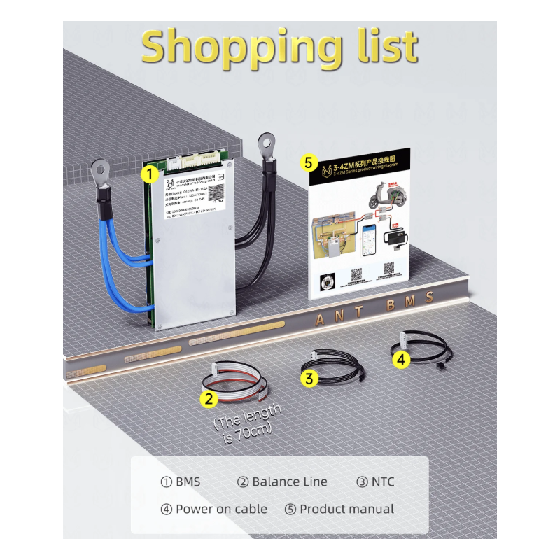 ANT Smart BMS 4S-24S 16S 40A Lifepo4 BMS 10S 13S 48V 30A Li-ion BMS 20S NMC LFP for E-bike E-scooter with Bluetooth Balance BMS