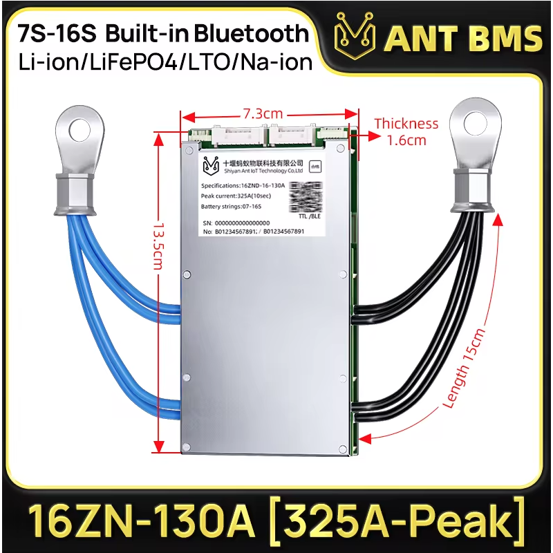 ANT Smart BMS 4S-24S 16S 40A Lifepo4 BMS 10S 13S 48V 30A Li-ion BMS 20S NMC LFP for E-bike E-scooter with Bluetooth Balance BMS
