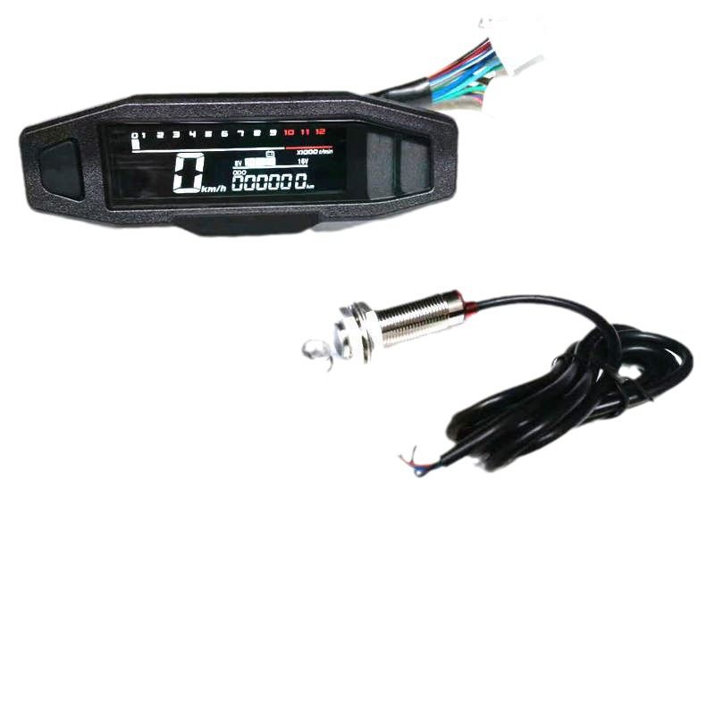 Universal RPM Motorrad Tacho Meter Digital Kilometerzähler Instrument Sensor Set Motorrad Drehzahlmesser