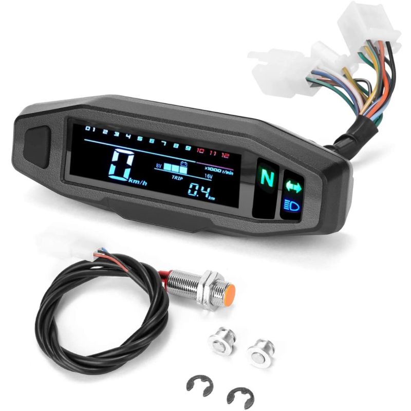 Universal RPM Motorrad Tacho Meter Digital Kilometerzähler Instrument Sensor Set Motorrad Drehzahlmesser