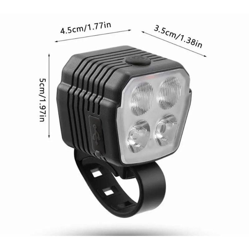 Bicycle Headlight Horn 2-In-1 mtb Bike Near And Far Lights 2/4 Lamp Beaded Wire Control Bell Horn Bike Accessories