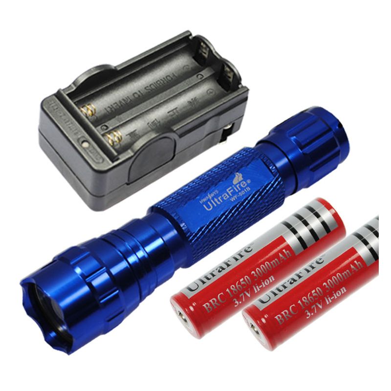Multi Color Select Ultrafire 501B U2 1300 Lumen 5 Modi LED-Taschenlampe  2 * 18650 Batterie  Ladegerät
