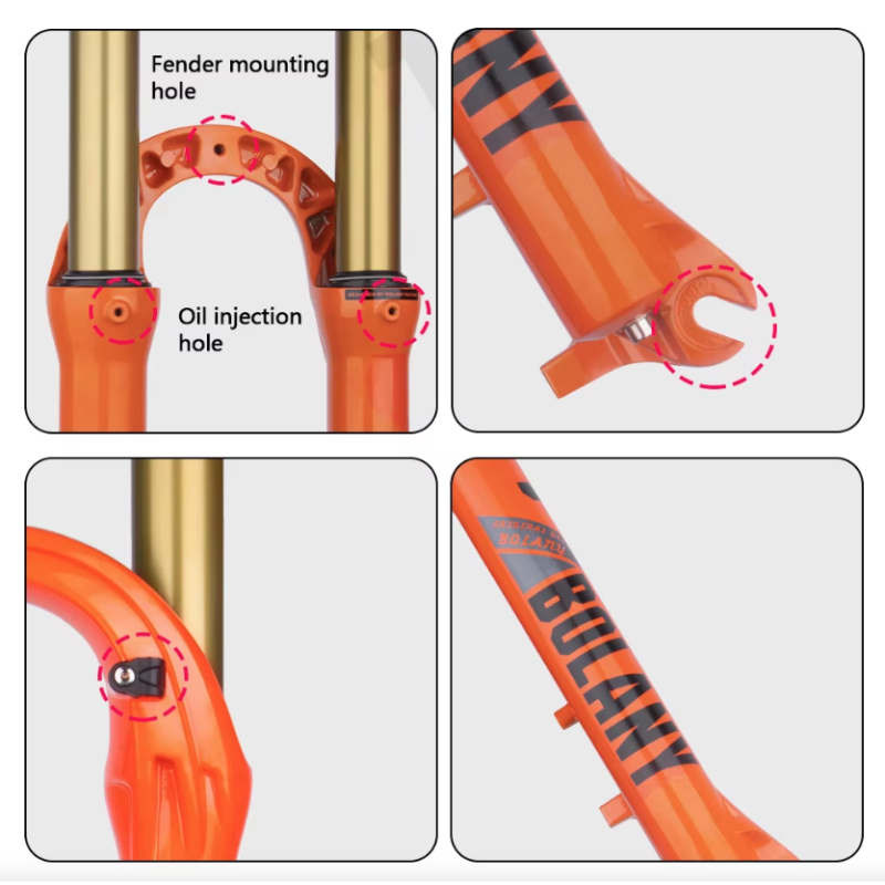 bolany Mountainbike-Gabel 27,5/29 Zoll Fahrradfederung MTB-Luftfedergabel Stoßdämpfungsgabel Downhill-Federgabel