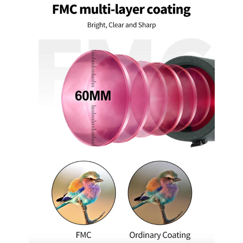 25-75x60 Zoom Spektiv ED Objektiv Leistungsstarke Monokulare Bak4 Prism Teleskop Für Outdoor Camping Vogelbeobachtung