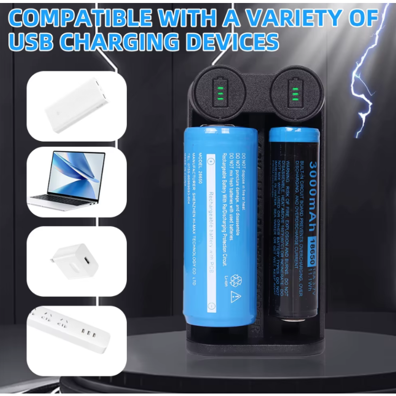 21700 Batterieladegerät für wiederaufladbare Lithiumbatterien 18650/CR123A/14500