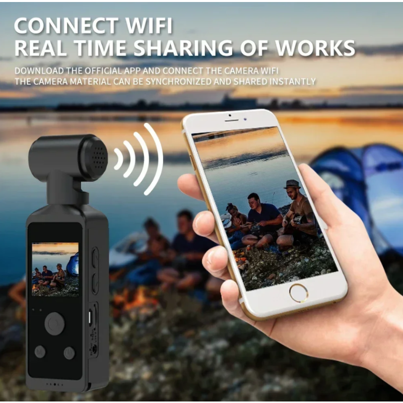 4K Ultra HD Pocket Action Camera 270° Rotatable Vlog Wifi Mini Sports Cam Helmet Travel Bicycle Driver Recorder