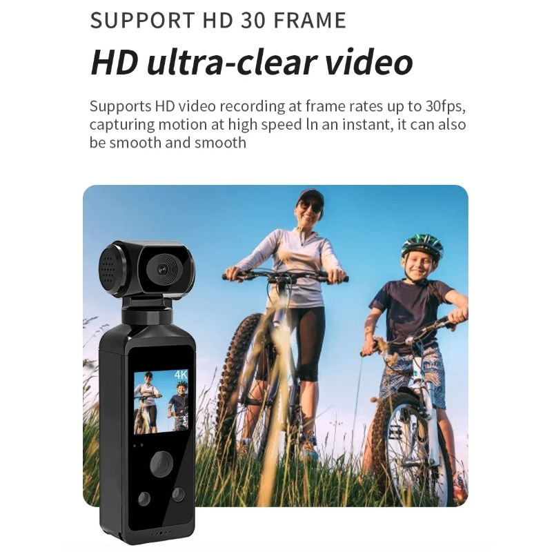 4K Ultra HD Pocket Action Camera 270° Rotatable Vlog Wifi Mini Sports Cam Helmet Travel Bicycle Driver Recorder