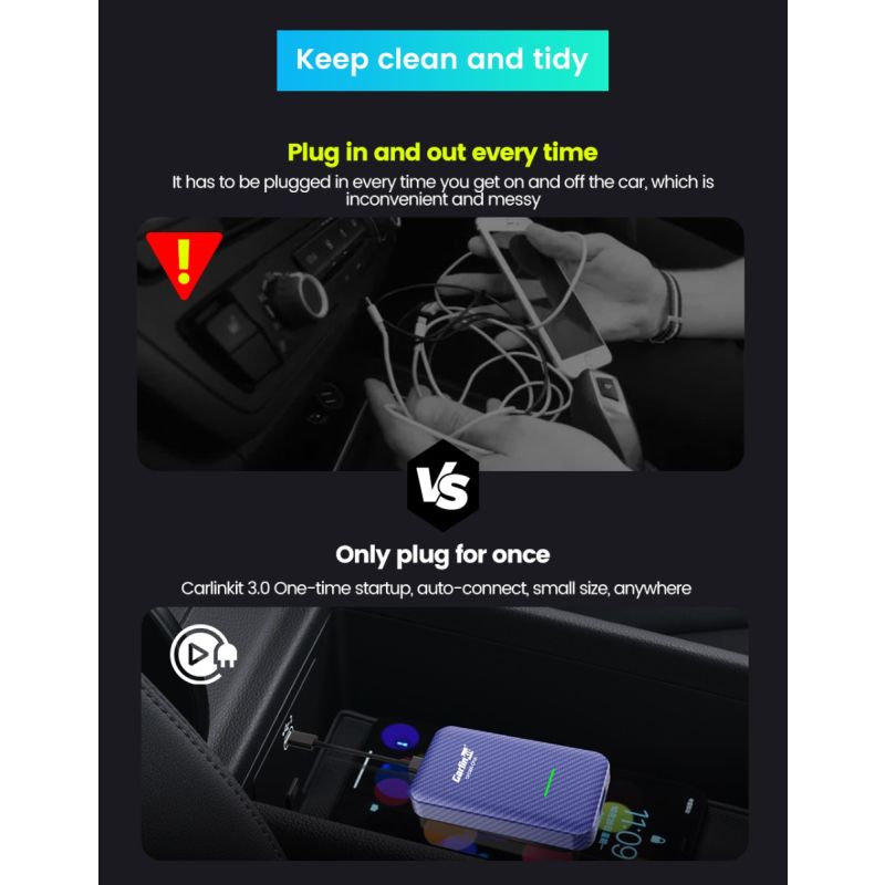 CarlinKit 4.0 Wireless CarPlay Box for Audi VW Porsche Kia Plug and Play Easy Setup Hands-Free Connectivity