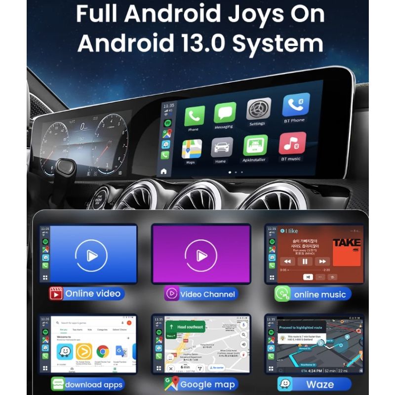 CarlinKit Smart TV Box CarPlay Ai Box Android 13 Verkabelt zu Wireless CarPlay Android Auto Für Autos YouTube Netflix