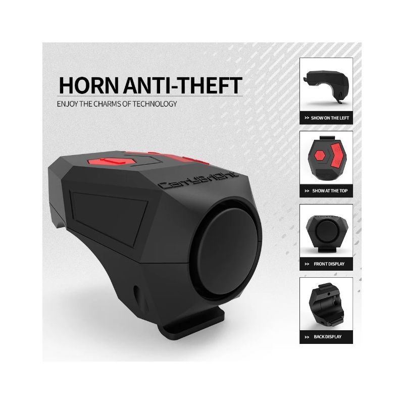 CarryBright CBH3 USB wiederaufladbare elektrische Fahrradklingelhupe 120 dB laute Hupe Mountain Road Radfahren Anti-Diebstahl-Alarmhupe
