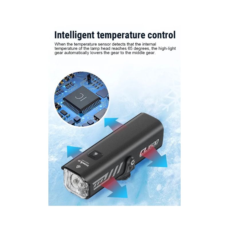 TOWILD CL1600 1600LM Fahrradlicht Vorderlampe USB wiederaufladbar LED 21700 5000mAh Fahrradlicht Wasserdichter Fahrradscheinwerfer
