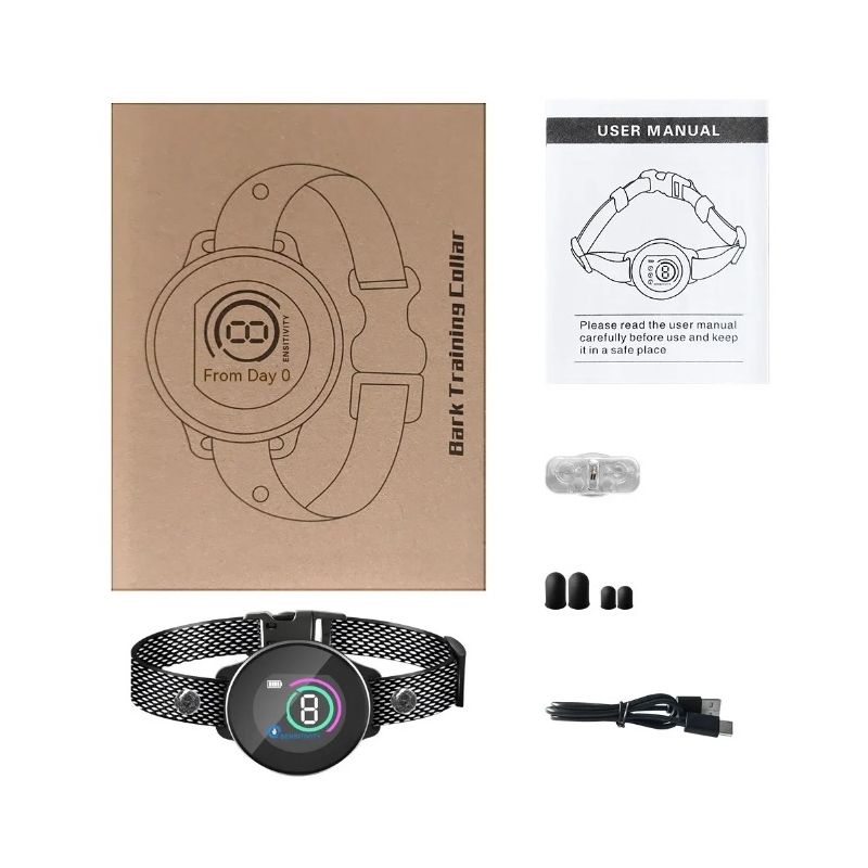 Intelligentes automatisches Anti-Bell-Hundehalsband, wiederaufladbarer Rindenstopper, Hund hört auf zu bellen