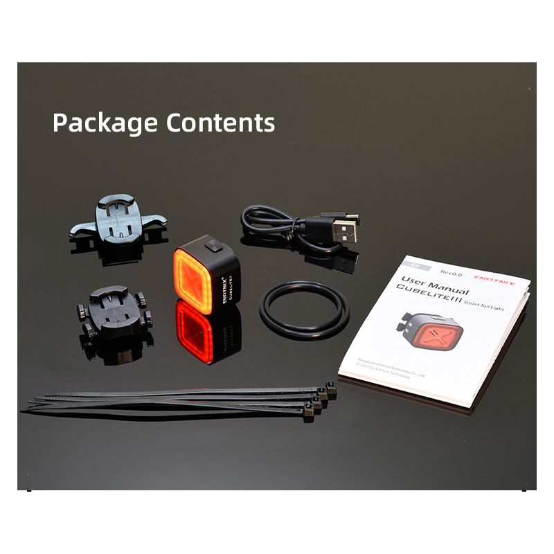 Enfitnix Cubelite III Smart Rücklicht Fahrradbremswarnlicht Ultrahelles Rücklicht USB-Lade-LED-Nachtwarnlicht