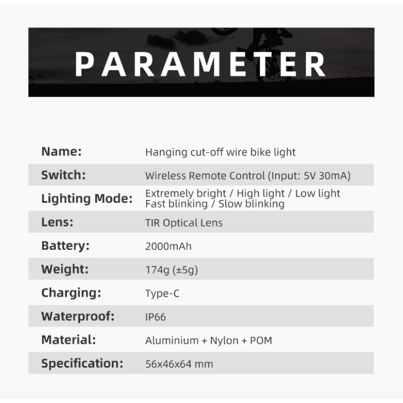 Hängen Cut-off Kabel Bike Front Lichter 1600LM Fahrrad Drahtlose Intelligente Fernbedienung Scheinwerfer Hohe