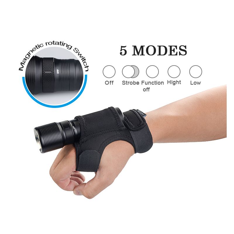 TrustFire TR-DF008 2 700lm 3-Modus-Magnetschalter LED-Tauchtaschenlampe