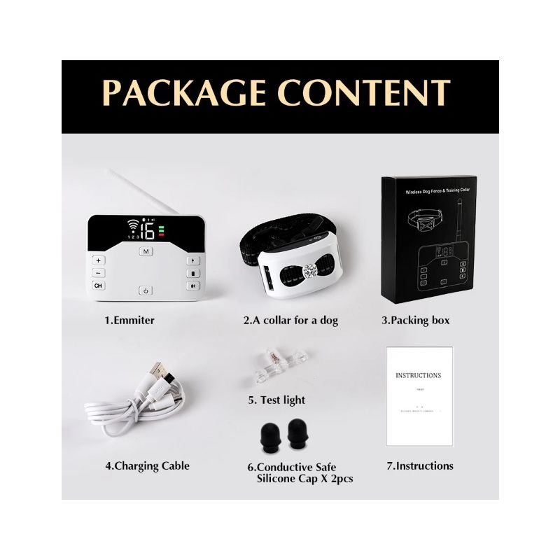 Drahtloses elektronisches Hundezaunsystem und ferngesteuertes Trainingshalsband, Piepton, Stoßvibration und Eindämmung von Haustieren für Welpen aller Größen