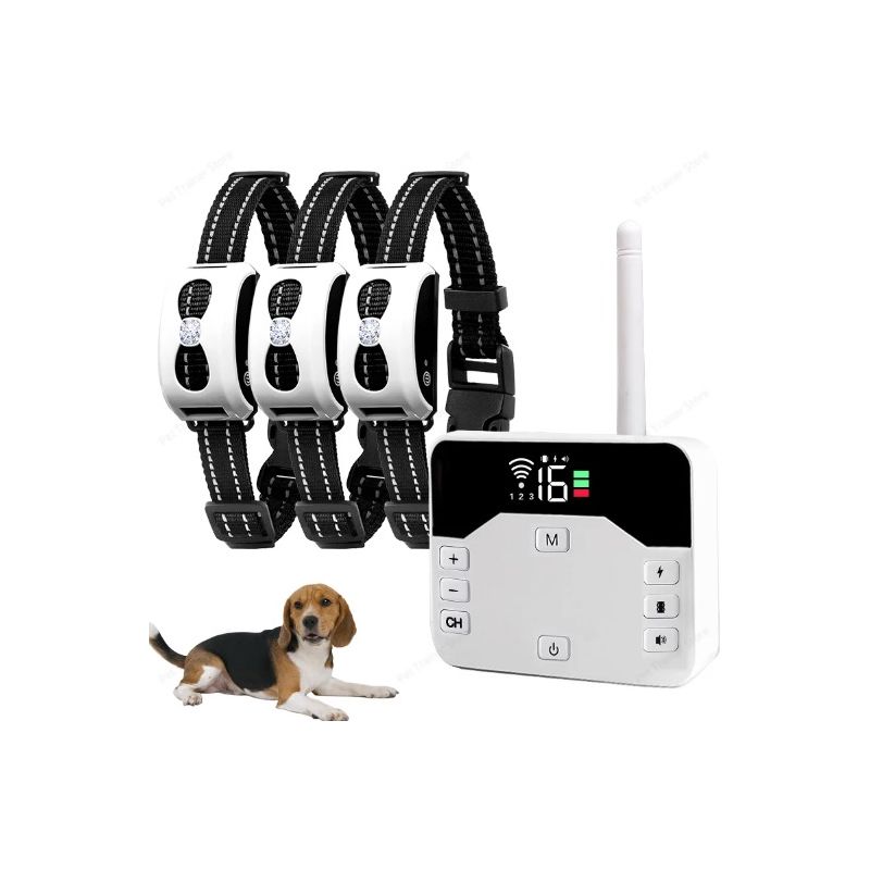 Drahtloses elektronisches Hundezaunsystem und ferngesteuertes Trainingshalsband, Piepton, Stoßvibration und Eindämmung von Haustieren für Welpen aller Größen