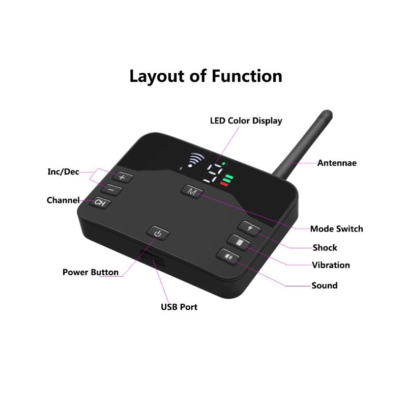 Drahtloser Hunde-Elektrozaun und Elektroschocker-Trainingshalsband mit Fernbedienung und einstellbarem Piepton, Vibrationsschock, wiederaufladbar