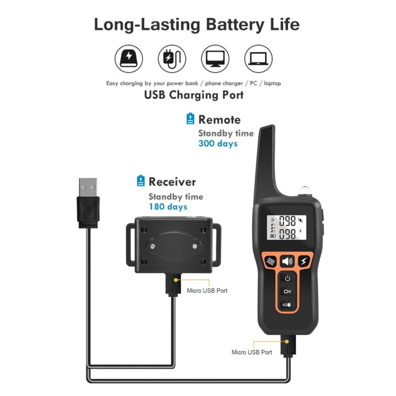 1000m Elektrische Hund Ausbildung Kragen Fernbedienung Ausbildung Kragen Für Haustier Wiederaufladbare Hund Antibell Stoppen Schock Kragen