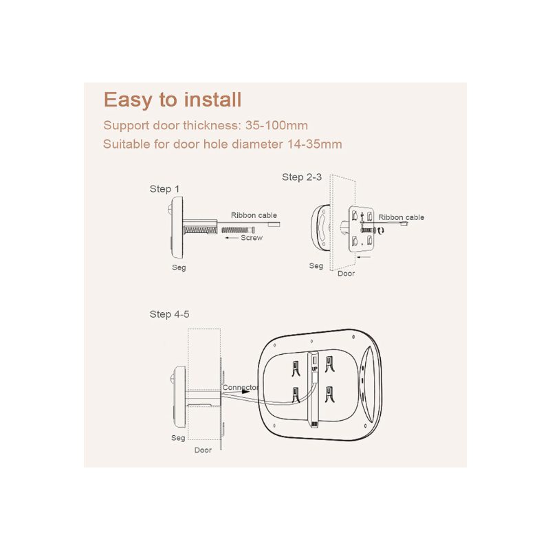 Digitaler Türspion, Türspionkamera, Türklingel, 2,8-Zoll-Nachtsicht-Fotoshooting, digitale Türüberwachung für die Sicherheit zu Hause