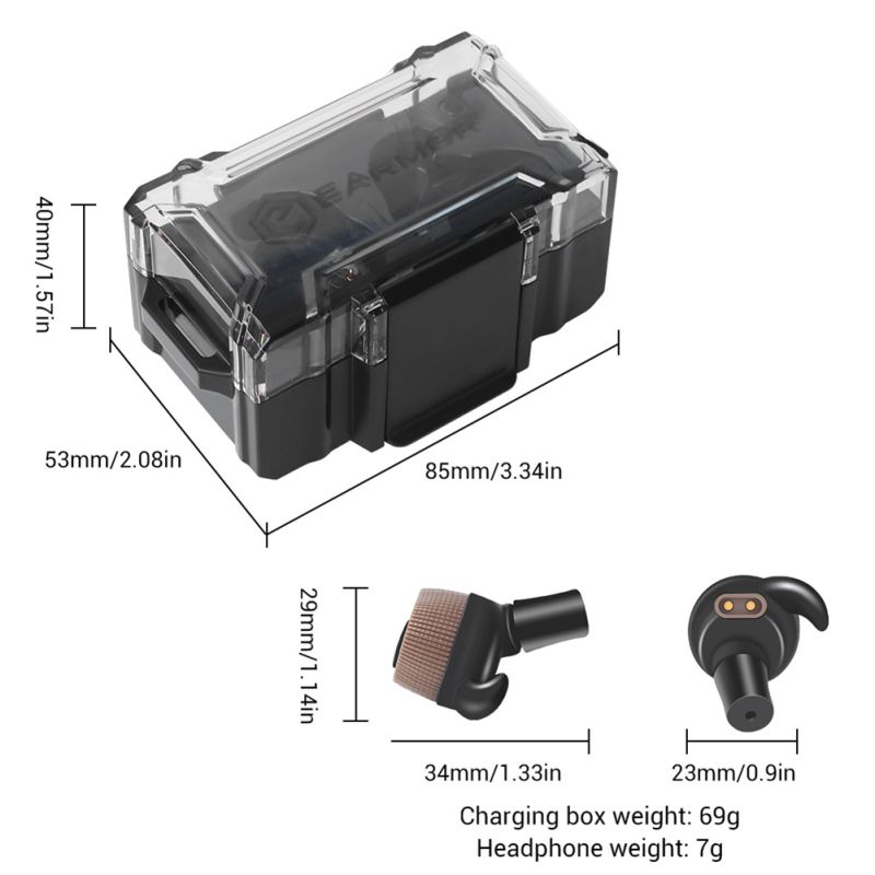 EARMOR M20 Taktische Ohrhörer mit Geräuschunterdrückung, elektronische Ohrhörer, Schieß-Ohrenschützer / für die Strafverfolgung in Umgebungen mit hohem Lärmpegel