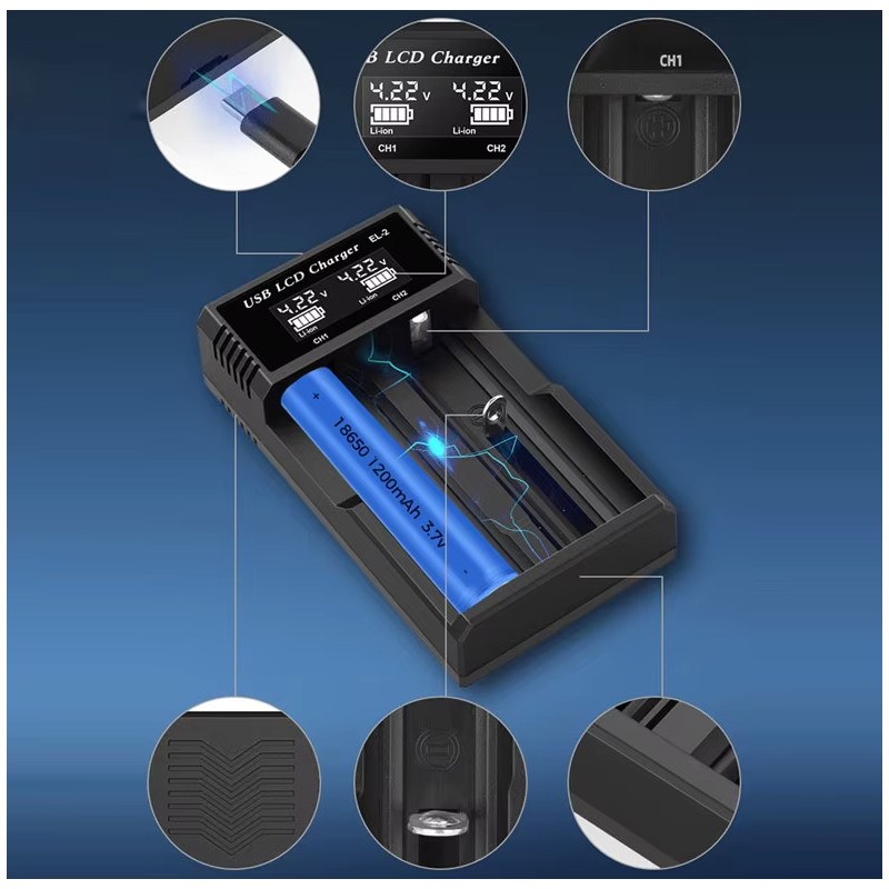 USB LCD Batterie Smart Ladegerät Für 18650 3,7 V Wiederaufladbare Lithium-Batterie Für 1,2 V NI-MH AA / AAA Batterie