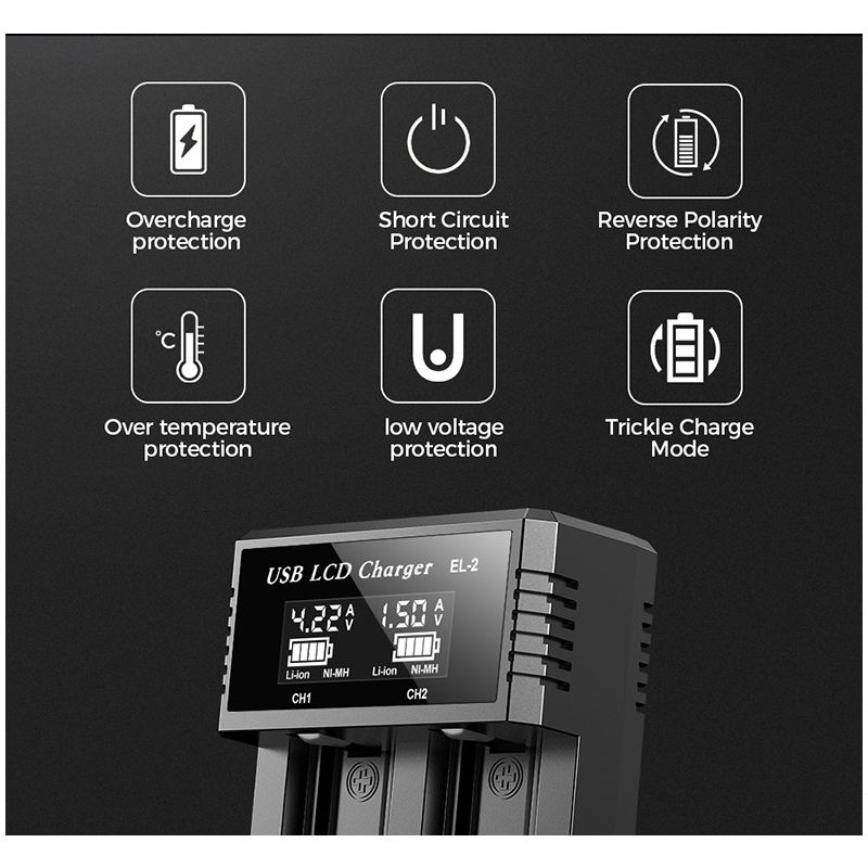 USB LCD Batterie Smart Ladegerät Für 18650 3,7 V Wiederaufladbare Lithium-Batterie Für 1,2 V NI-MH AA / AAA Batterie